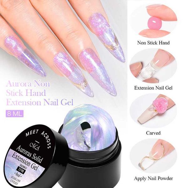 Esmalte 8ml aurora non stick mann altive unha gel esmalte roxo sonho cor extensão em gel strass em gel de cola em gel para manicure y240425