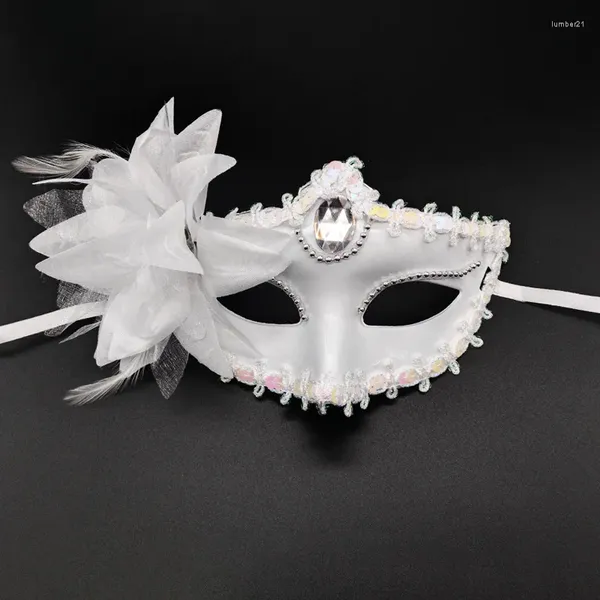 Partyversorgungen Frauen sexy Spitze Feder Blumen Augenmasken für Maskerade Tanzkostüm Halloween Lady Halbgesicht Maske Dekor Accessoires