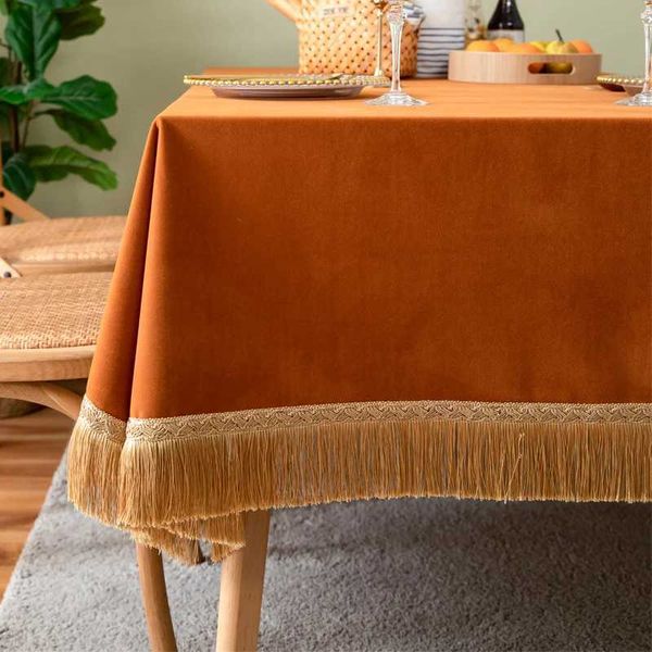 Tavolo tavolo rettangolo di colore solido tovaglia con tovaglia in velluto da pranzo tovaglia per matrimoni decorazione per festi