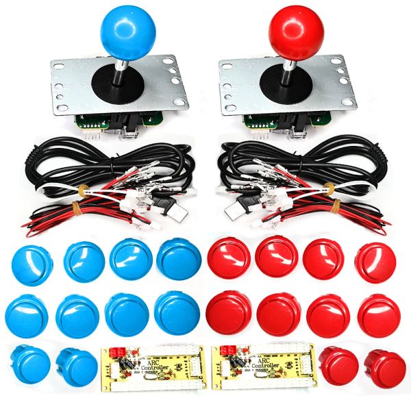 Jogadores Copiar Sanwa Arcade Game Command Diy Kit Zero Atraso USB Controlador de placa Joystick Button Encoder para PC Raspberry Pi Stick Set