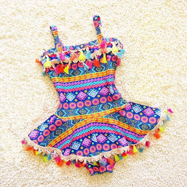 Summer One Piece Kidswea costumi da bagno BAMBINO SUD SPORTO SPIET BACKDLER SWIM COTH BASCHE BASCHI BAMBINA TASSELLA TASSELLA 240416