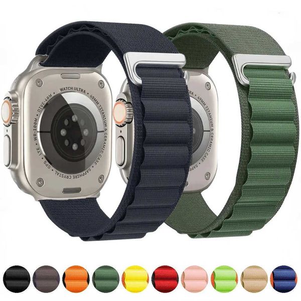 Watch Bands Nylon Cinp 49mm 9 8 7 45mm 41mm Sport Brilando traspirante per orologio Ultra/2 Adatto per iWatch 6 5 4 3 2 SE 44mm 40mm 42mm 38mm 240424