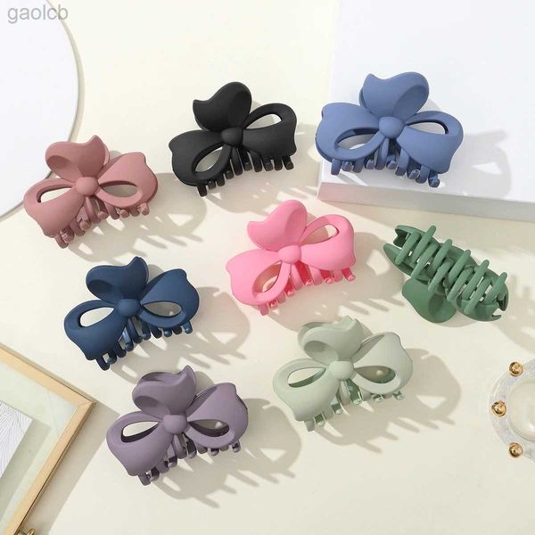 Clip per capelli Barrettes Spring Colora brillante con pappagne Attrezzatura artiglio femminile Clip per capelli dolci Plastica Accessori per capelli arrostiti solidi smerigliati 240426