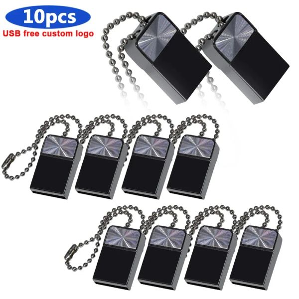 Drive 10pcs Super Mini Drive Drive Flash USB Stick 4GB 8 ГБ 16 ГБ памяти палочка 32 ГБ 64 ГБ металлический USB Flash Drive Pendrive Photography