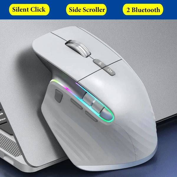Wireless Maus Bluetooth24g Trimode Mute Mäuse Ergonomisches Gaming USBC wiederaufladbar 5 DPI für Laptop -PC -Notebook 240419