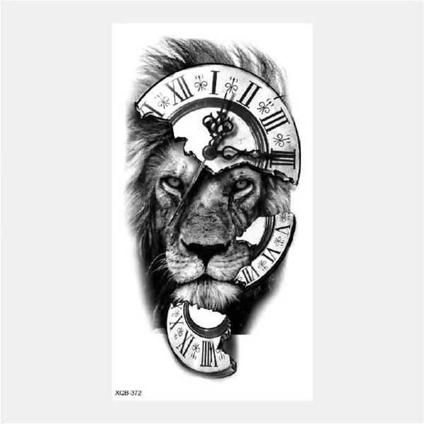 Trasferimento di tatuaggi 1pcs impermeabile tatuatore temporaneo Foresta leone tigre tatuaggi flash tatuaggi leopardo leopardo corona corona arte art falsa tatuaggio 240427