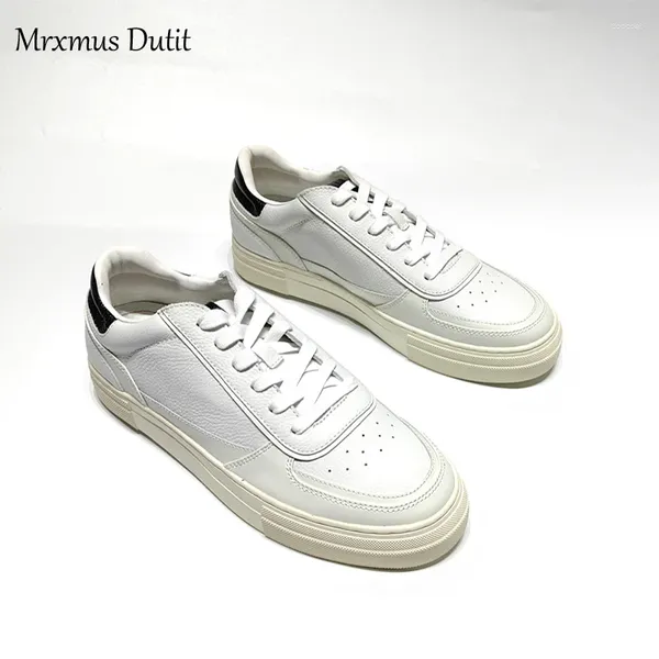 Повседневная обувь Mrxmus dutit 2024 весна лето мода Мужчины искренняя кожаная плоская шнуровка.