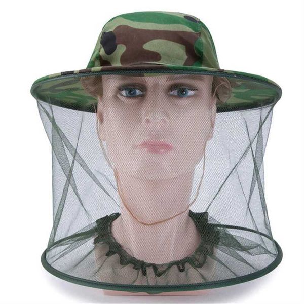 Cappelli a bordo largo cappelli a secchio camuffi di pesca maschile ape e insetto a prova netta a prova di insetto berretto da pesca all'aperto con sun ombre 240424