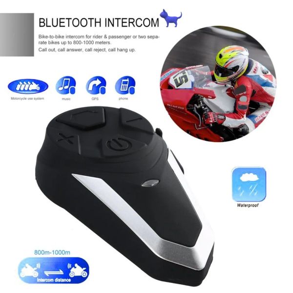 Zubehör BTS3NS 1000 m Motorrad BT Interphone Motorrad Helm Wireless Bluetooth Intercom FM Headset Portable Mini Interphone