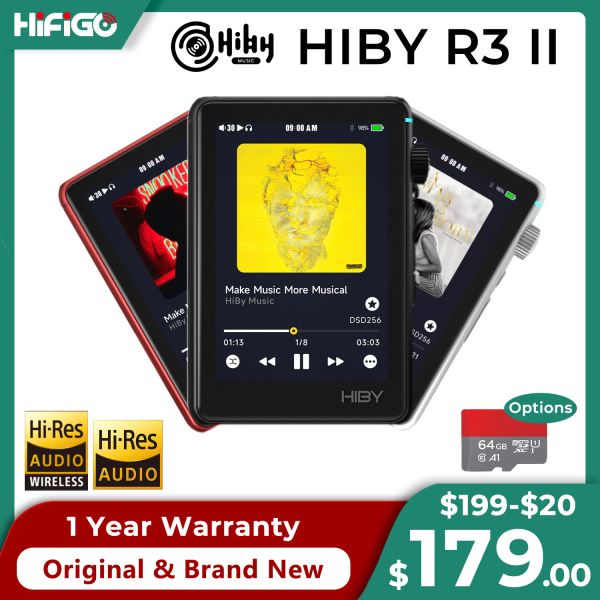 Игрок Hiby R3 II / R3 Gen2 MP3 Bluetooth Wi -Fi Music Player Portable Hifi Digital Digital Audio Player MSEB MQA16X DSD256 ЦАН УДАЛЯ