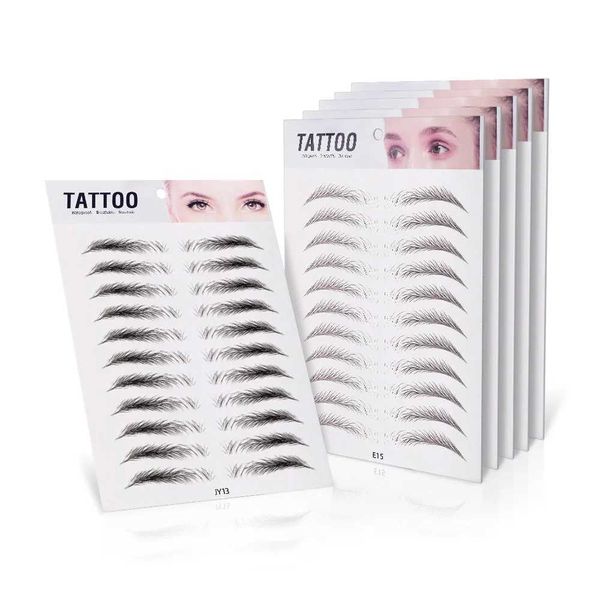 Tattoo Transfer Heißverkauf 6D Augenbrauen Aufkleber 4D Haare wie Augenbrauen Make -up wasserdicht leicht zu tragen dauerhafte natürliche Augenbrauen Tattoo Aufkleber 240426