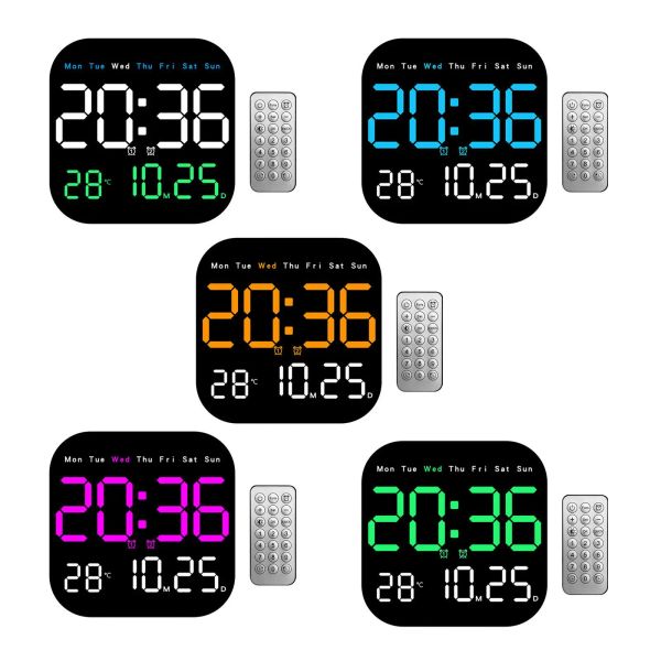 Acessórios Digital DespertLel Relógio Relógio de 10 níveis Controle remoto de luz ajustável para mesa de cabeceira de parede de parede de cabeceira de cabeceira de cabeceira