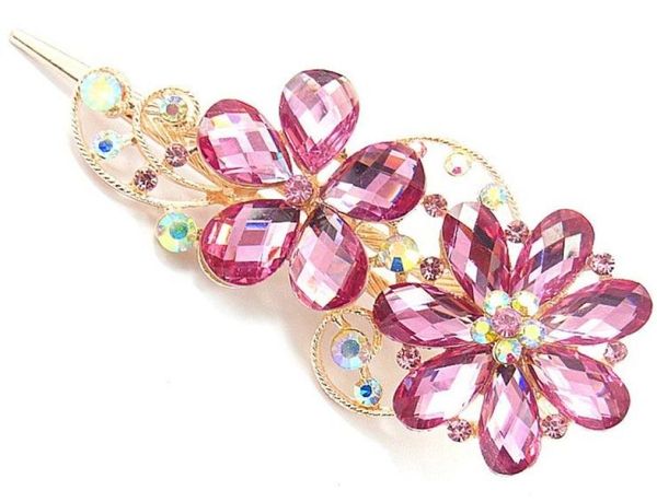 Charmaria Jewelry Rhinestone Clip Banana Clips Hair Barrette Hairpin Clasps Acessório misto #30132583787