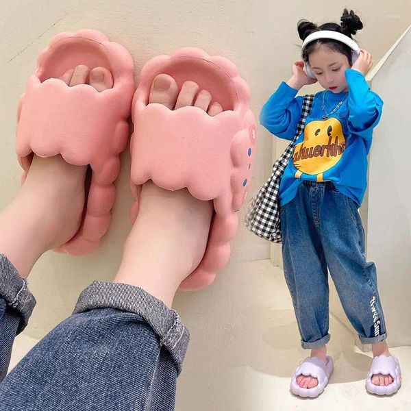 Slippers Yunduo Feminino Feminino-filho adorável Casa Baby Anti-Skid Sapatos Homens Homens Slipper Simples e Durável