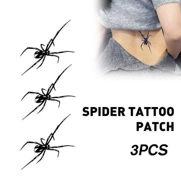Tatuaggi di ragno per trasferimento tatuaggio tatuaggi temporanei per donne armati sexy impermeabili impermeabili per tatuaggi carino cartone animato arte duratura y2k tatuaggio falso 240427