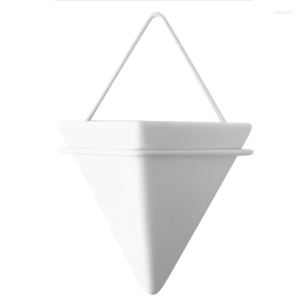 Vasos Cerâmica Plantador pendurado Pote Indoor Outdoor Flower Plant Basket Basking Parede de caça tripla