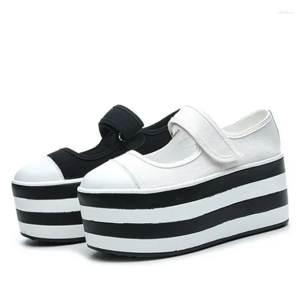 Scarpe casual 8 cm vera pelle velo da donna sneaker tacco da scarpe da ginnastica bianca tela di moda bianca