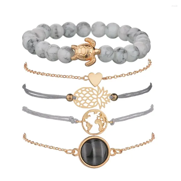 Charme Armbänder Perlen für Frauen verstellbare heftige Stapel Mädchen Freundschaft Geschenk Gold Plattiert Armband Links