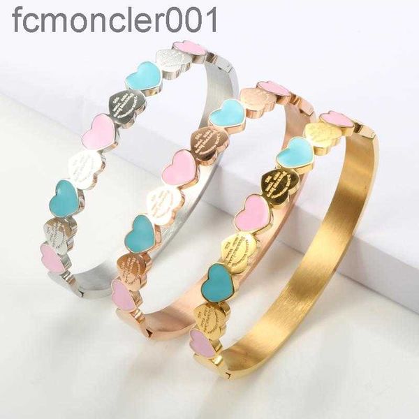 Bracciale per il cuore Forever Love Designer for Women Girlfriend Promise Wedding Jewellry Gifts Bangl N9WT