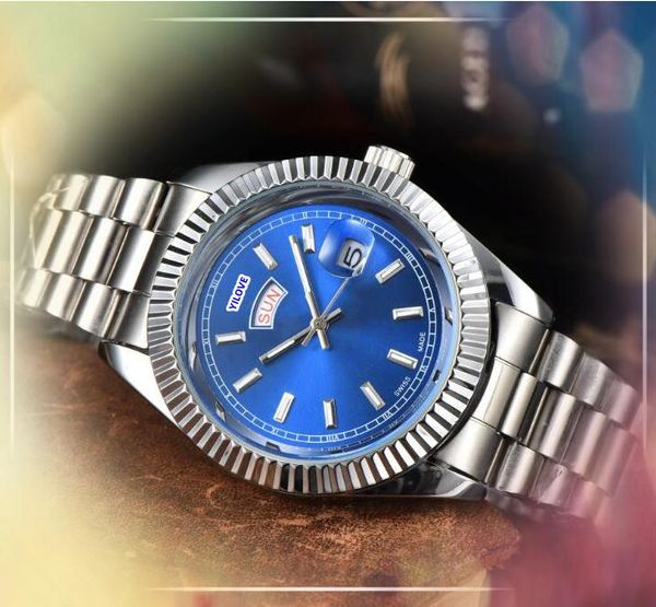 Popular Super Fashion Men Quartz Battery Core Watch Data Hora da semana Relógio Relogio feminino à prova d'água Três STICHES Design 24 Hour Calendar Wristwatch Gifts