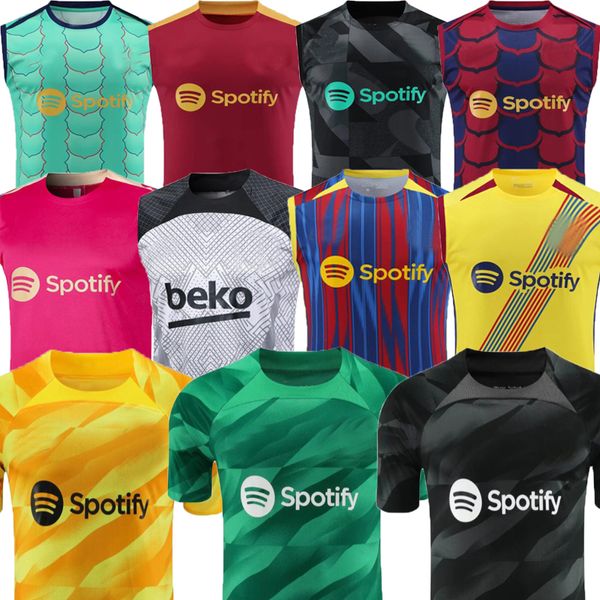 24 25 Jersey de futebol de Pedri Gavi Lewandowski FC Ferran Auba Joao 2024 2025 Ansu Fati Ter Stegen Vest Goalter Men Kits Set de camisa de futebol conjunto de camisas