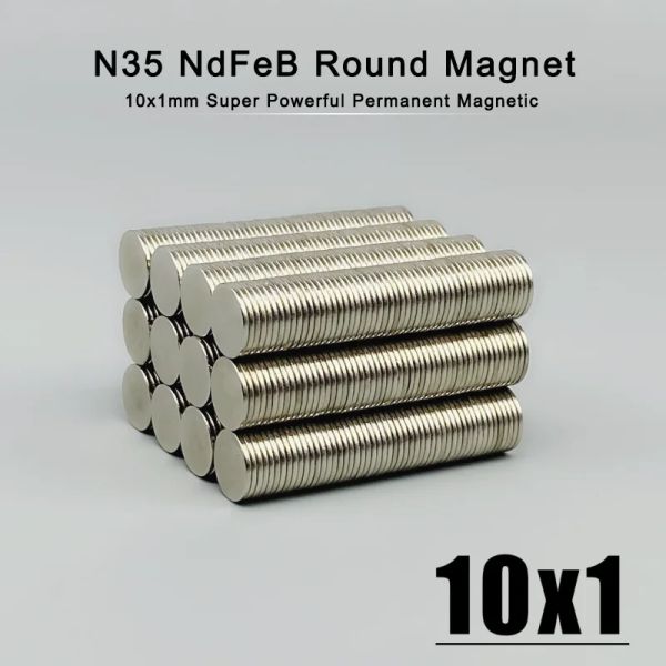 Unidades 101000pcs 10x1 ímã de neodímio 10mm x 1mm n35 ndffeb redonda super poderosa e forte permanente imanes disco 10x1mm