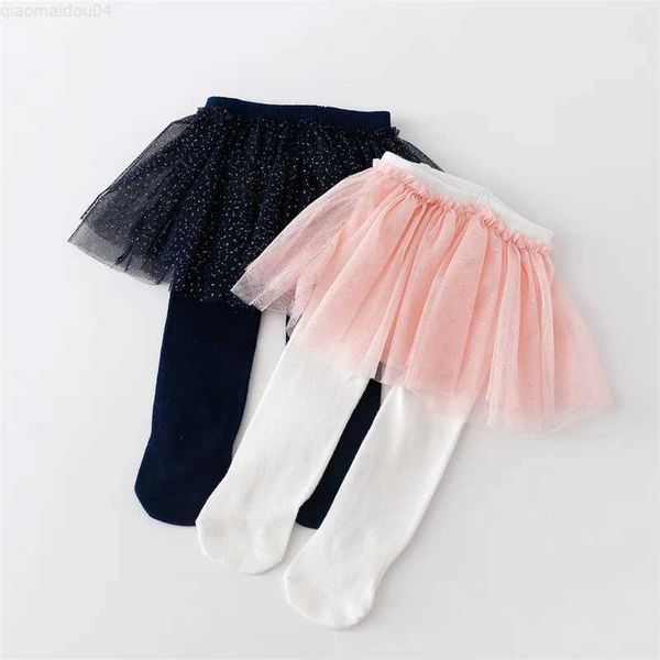 Calça Lawadka recém-nascida bebê-calça de meia-calça de algodão renda para criança apertada e moda de bebê macio de bebê de 0 a 12 meses de outono e inverno