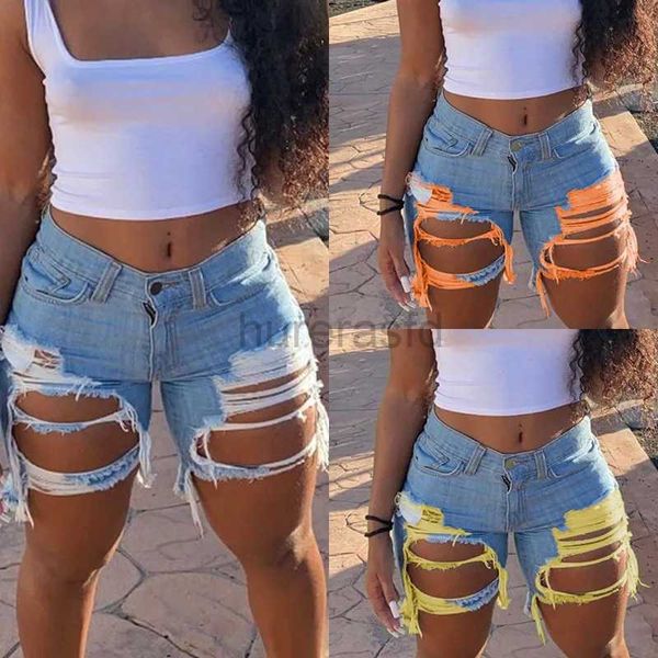 Frauenshorts 2024 Sommer Neue Frauen zerrissen Denim Shorts Mode High Street Sexy heiße Mädchen Jeans Shorts S-2xl D240426