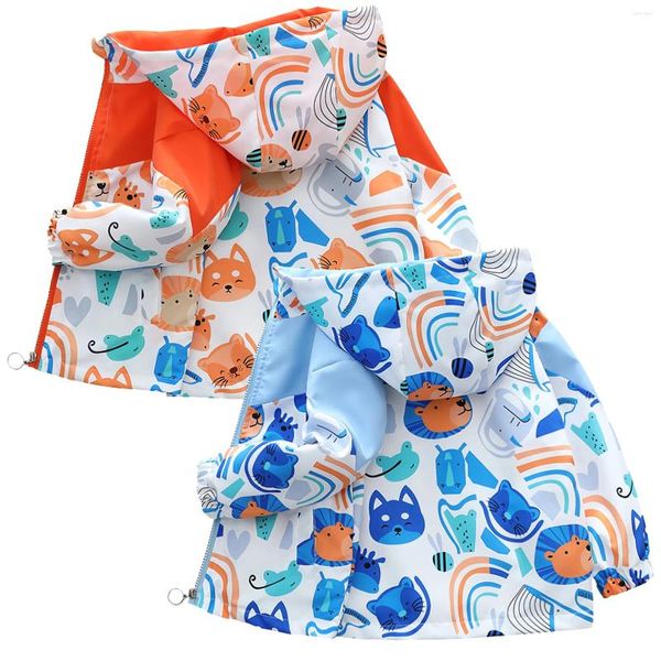 Giacche per bambini per ragazzi con cappuccio patchwork con cappuccio con cappuccio per bambini manica lunga trench lampadina casual 1-8y per bambini