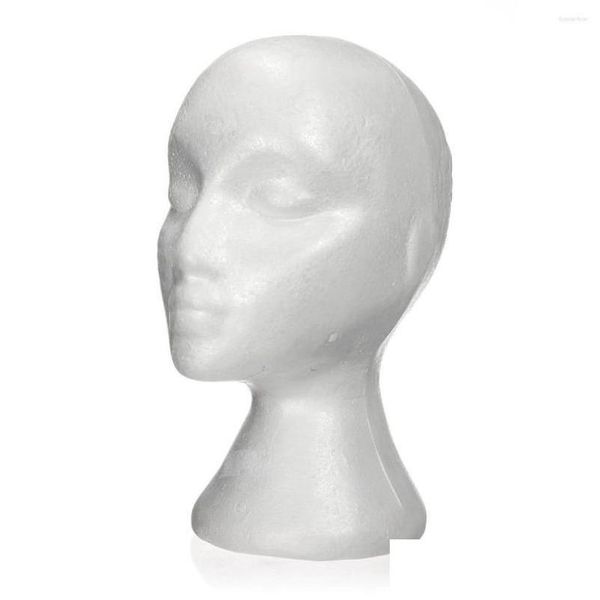 Strumenti per capelli 27,5 x 52 cm Dummy / Mannequin Head Female Foampolystyrene Expositor per accessori per cappuccio e parrucche Woman in schiuma Delivery Delivery P otu6u