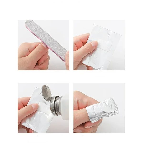 NEU 200 PCS Aluminiumfolie Remover Wraps Nagelkunst Einweichen von Acrylgel Nagellackentfernung Baumwoll-Nagelreiniger-Werkzeug- für Nagellackentferner