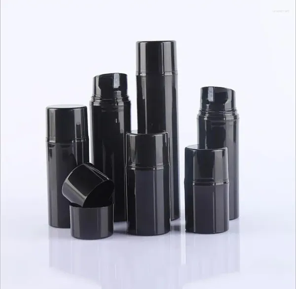 Lagerflaschen 150 ml Schwarz Plastik luftloser Flaschendeckel Toner Balancer Lotion/Emulsion/Serum/Creme/Fundament/Gel Hautpflegepackung