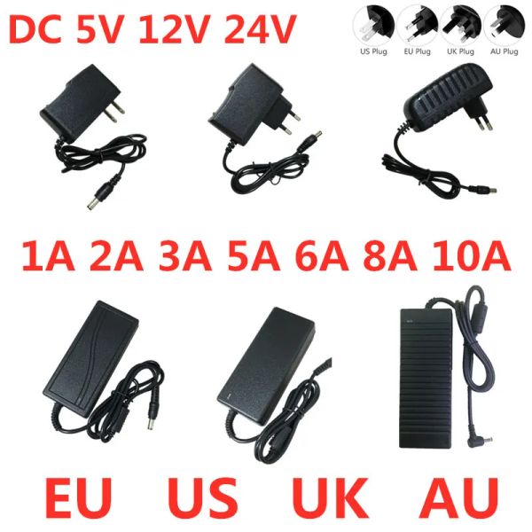 Chargers DC 5V 12V 24V Fonte de alimentação AC 100V240V 1A 2A 3A 5A 6A 8A 10A Adaptador de conversor do carregador para tiras de LED lâmpada CCTV LIGHT CCTV