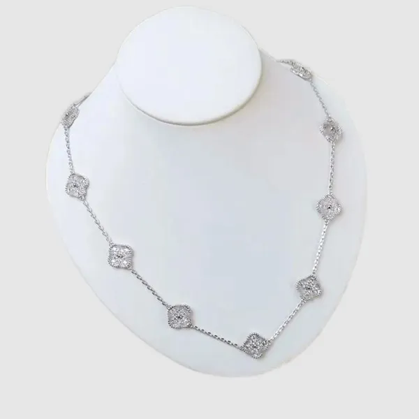 Designer di collana alla moda per donne vintage per trifoglio in argento in oro rosa catena da donna con collane di lusso a sospensione per donna regalo ZH219 B4