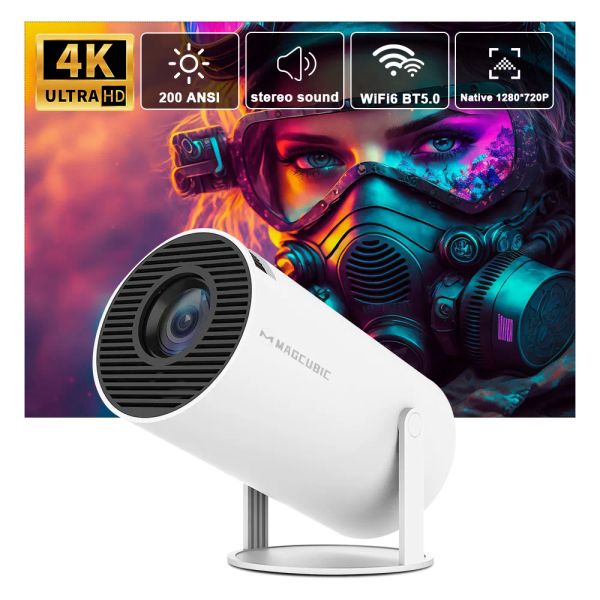 Веб -камеры Transpeed Projector 4K Android 11 Dual WiFi6 200 ANSI Allwinner H713 BT5.0 1080p 1280*720p Home Cinema Outdoor Portable Projetor