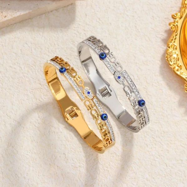 Bracciale braccialetti blu demone blu per le donne di lusso intarsio intarsio in acciaio inossidabile braccialetti oro placcati gioielli doni di Halloween