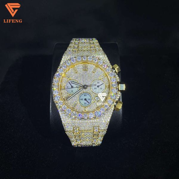 Высококачественные роскошные ювелирные изделия Moissanite Diamond Watch Mice Out Moissanite Rap Singer Hip Hop Watch