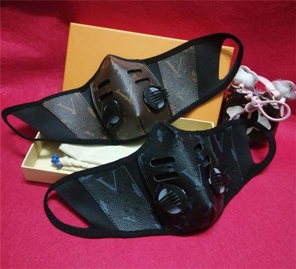PU Unsiex Mask Кожаный пылепроницаемый для дыхания для лица мода Принт мужчины Женщины ртушка для вымываемой спортивной защитной маски Opp5102588