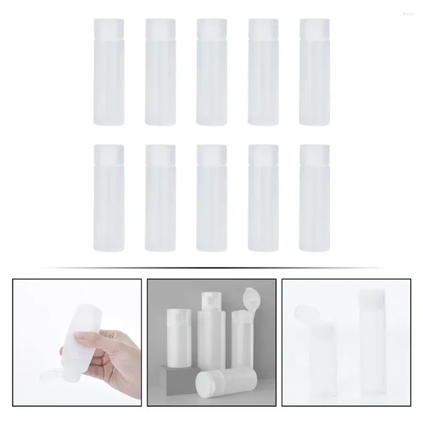 Depolama Şişeleri 10 PCS Plastik Şampuan Flip Üst Sıkma Seyahat Yaratıcı Boyut Beyaz Tutucu Losyon Tüp