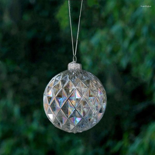 Decorações de Natal 8pcs/diâmetro da embalagem 8cm Pearl Luster pendurado bola de vidro de vidro decoração de ornamento festival artesanal