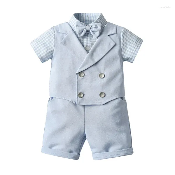 Set di abbigliamento per bambini set di vestiti set per bambini piccoli ragazzi da gentiluomo abiti estivi indossano top corti cortometraggi per bambini