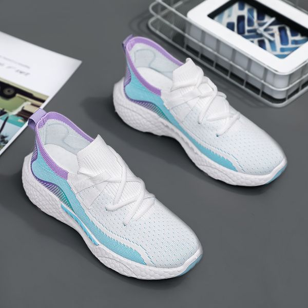 New Blue Sports Shoes Trend Fashion Sole grossa Sapatos de viagem confortáveis Sapatos casuais femininos Gai