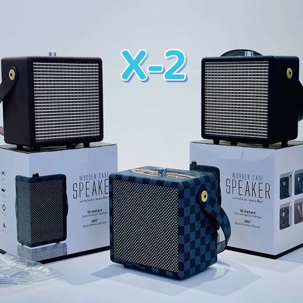 X-2 Bluetooth Hoparlör Evi Kablosuz Retro Taşınabilir Taşınabilir Çok Amaçlı Dış Masaüstü Deri Ses Sistemi Subwoofer