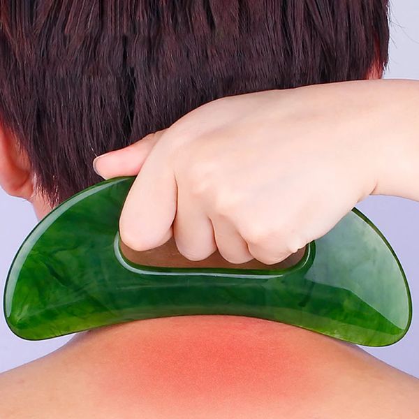 Massager 1PCs für Gesicht Hals Rückenkörper Akupunktur Druckmassage Guasha Board Guasha Board natürlicher Harz Beeswachs Massagebast