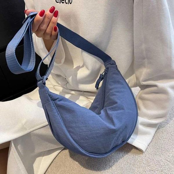 Сумки для плеча для женщин для женского модельер -дизайнерская бренда повседневная женская сумочка сплошная простая бродяга нейлоновая складка женские мешки с поперечным телом