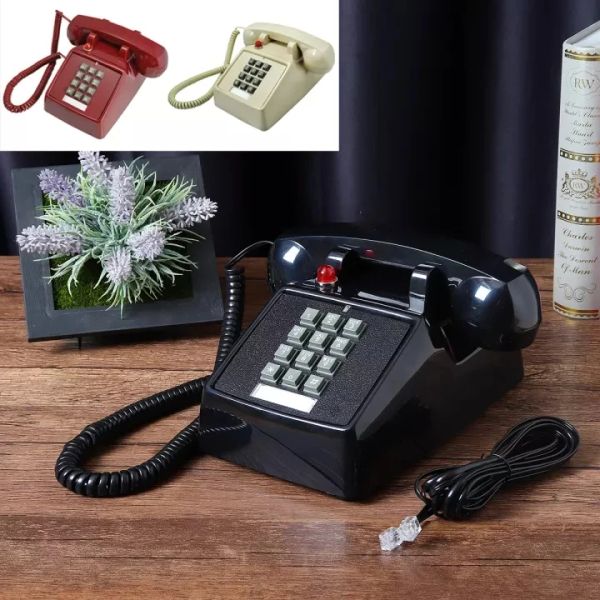 Acessórios Vintage Telefone fixo telefone fixo com campainha mecânica para desktop Office Home Hotel Bar Decoration Telefone Red Black