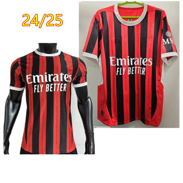 2024 Quarta Maglia Milano Rafa Leao Pulisic Soccer Maglie 24 25 Musah Tomori Diaz Giroud Rebic Calabria Bennacer Men Fens Versione giocatore Jovic Milan Home