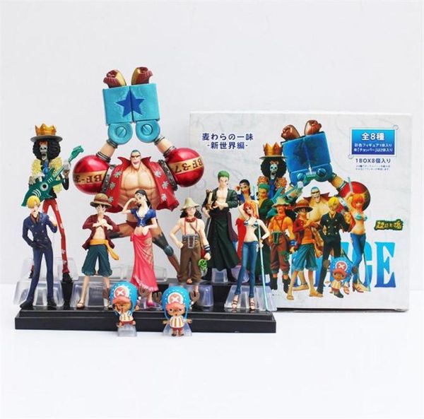 10pcs Conjunto de anime japonês Coleção de figura de ação 2 anos depois Luffy Nami Roronoa Zoro Dolls Handdone C1904150117807596303031