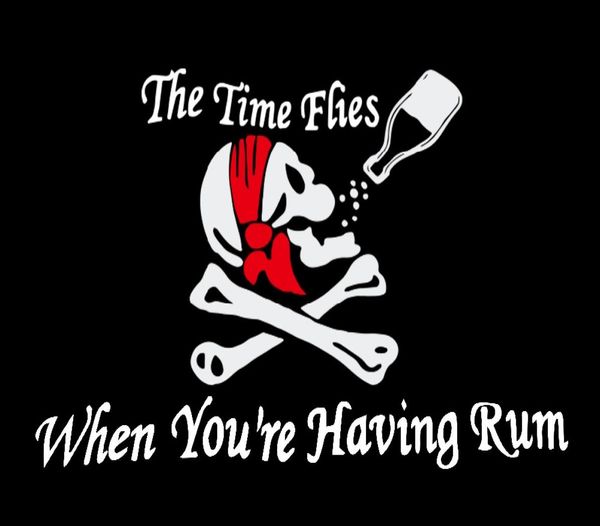 Skull Jolly Roger Flag o tempo voa quando você tem rum pirata 90 x 150 cm Crossbones4052600