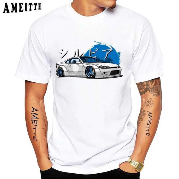 T-shirt maschile Silvia S14 S13 S15 Kouki T-shirt per auto da corsa giapponese JDM Legend Ts Hip Hop Men Casual White Short Slve T240425